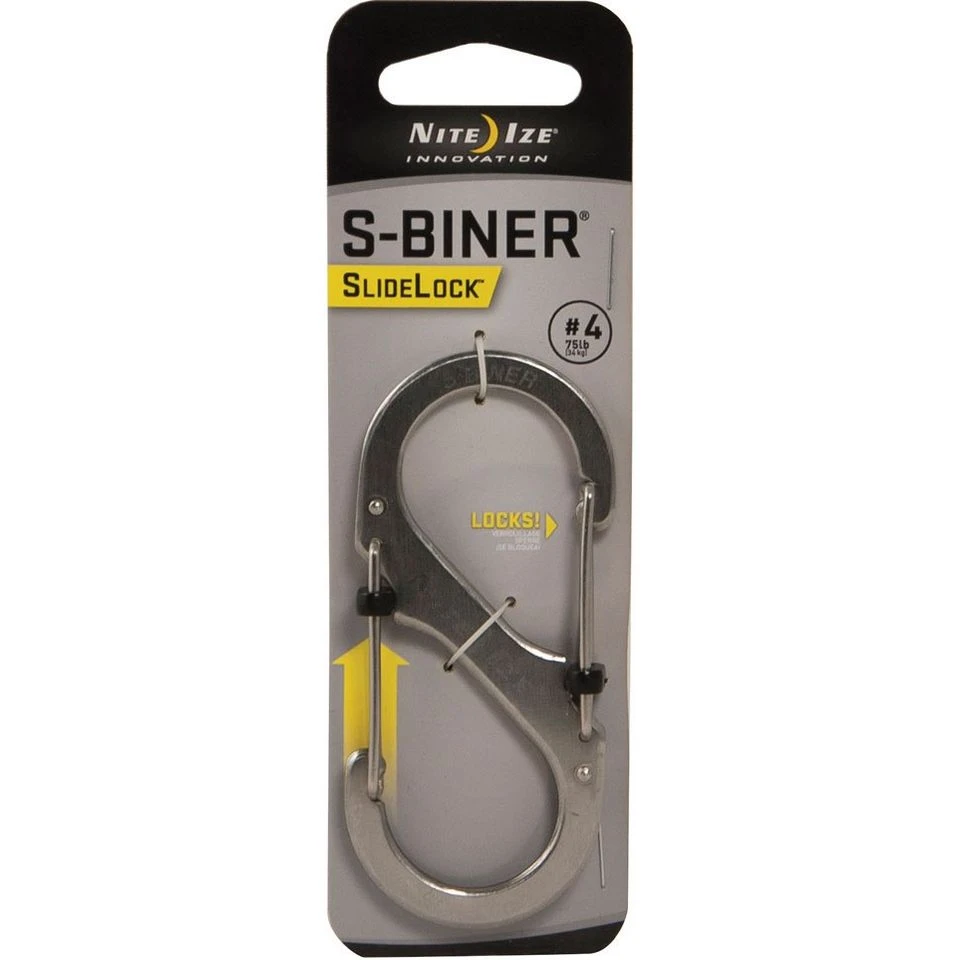 NiteIze S-Biner SlideLock #4 (Stainless Steel) 3 NiteIze S-Biner SlideLock #4 (Stainless Steel)