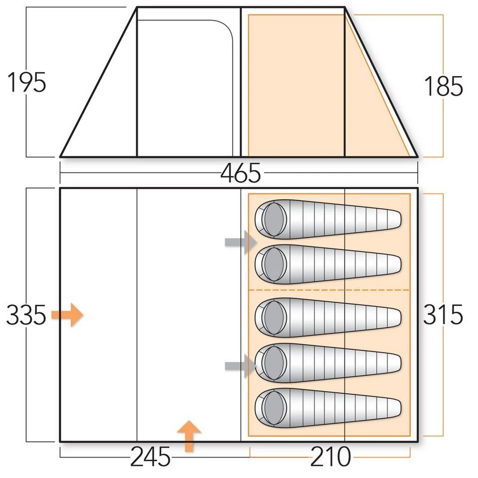 Vango Icarus 500 Deluxe Family Tent 4 Vango Icarus 500 Deluxe Family Tent - Image 2