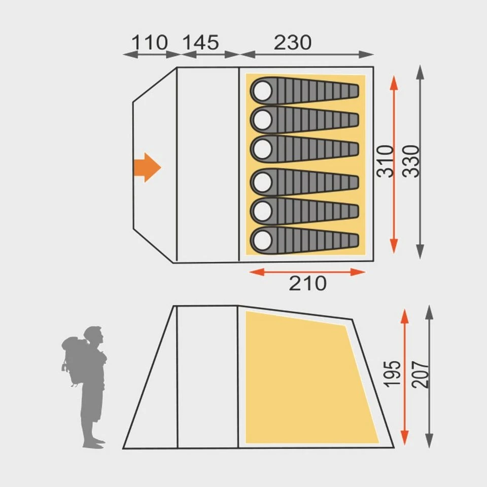 Eurohike Sendero 6 Family Tent 4 Eurohike Sendero 6 Family Tent - Image 2